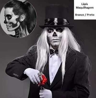 Kit de 2 Lápis de maquilhagem Preto e Branco, Carnaval, Halloween