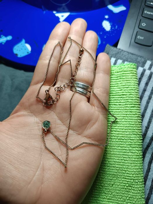 Colar com Pingente de Pedra azul clara - Ref.: B - 6