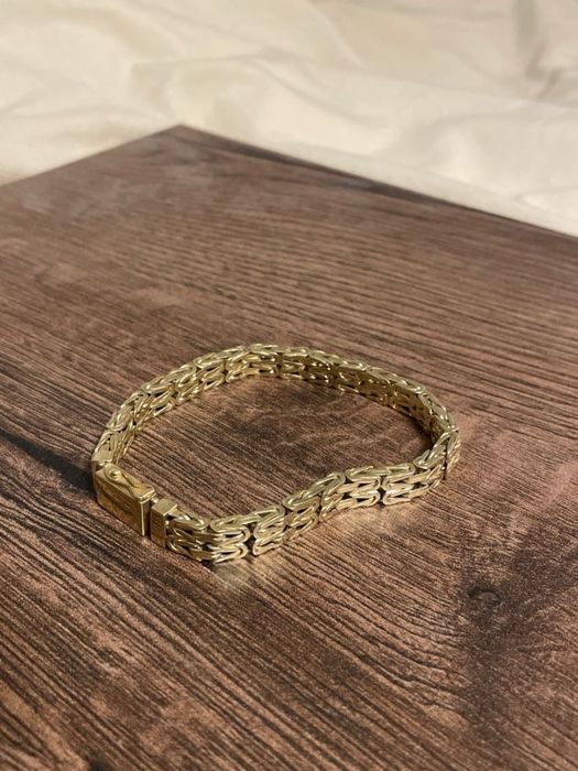 Złota bransoletka splot królewski / król  podwójna 585 50g 21cm-22cm