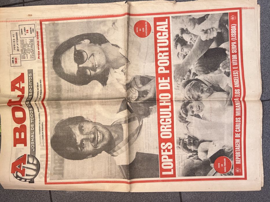 Jornal A BOLA - CARLOS LOPES - Medalha de Ouro - Jogos Olímpicos de Los Angeles 1984