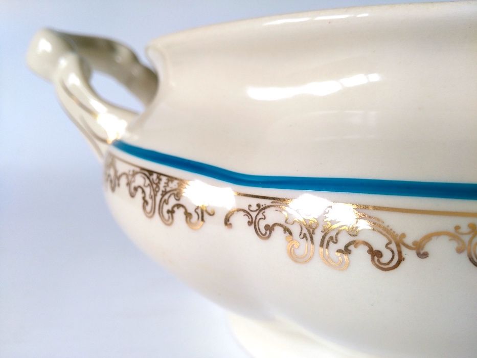 Waza teryna ecru Chodzież baśniowa złocona turkusowy cudna