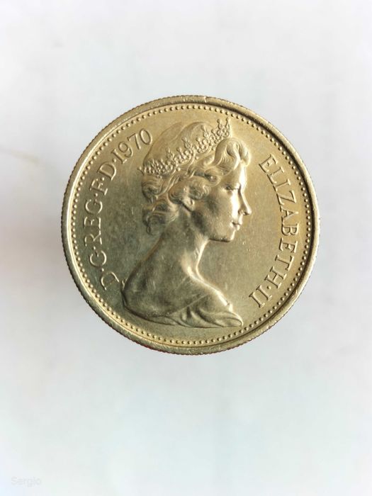 Moeda de 5 pence de Inglaterra, 1970.  Лот 11