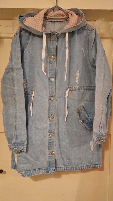 Kurtka jeansowa z kapturem. Rewelacyjna. 3 xl.