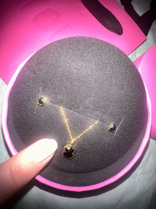 Tous onyks komplet pozłacany