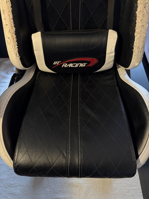 Cadeira BT Racing Preta e Branca