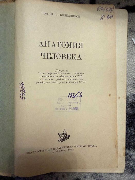 П. В. Колесников — Анатомия человека, 1961
