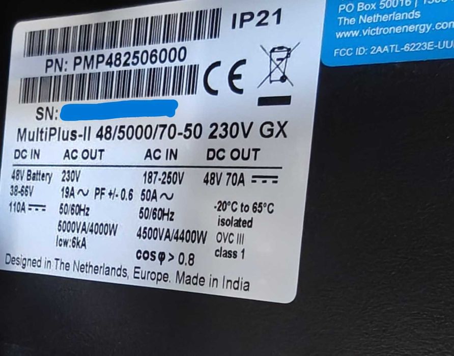 Victron MultiPlus-II 48/5000/70-50 GX (Garantia até Junho de 2029)