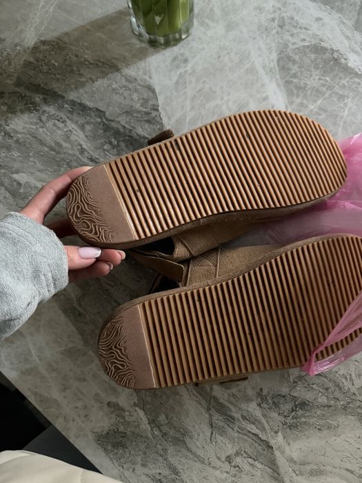 Сабо zara замша клоги