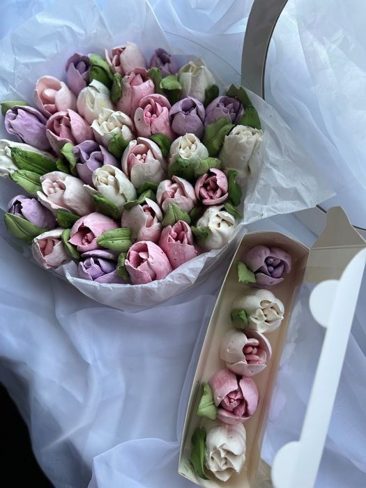 Подарок, зефирный букет, зефір, цветы, зефир