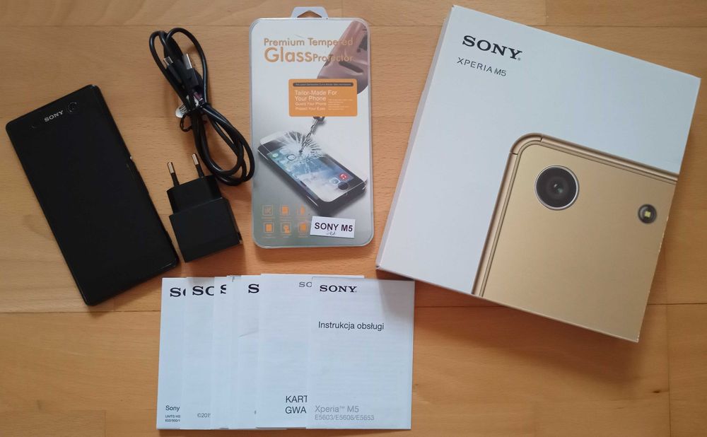 Sony Xperia M5 Black |komplet+dodatki| |kurier gratis|