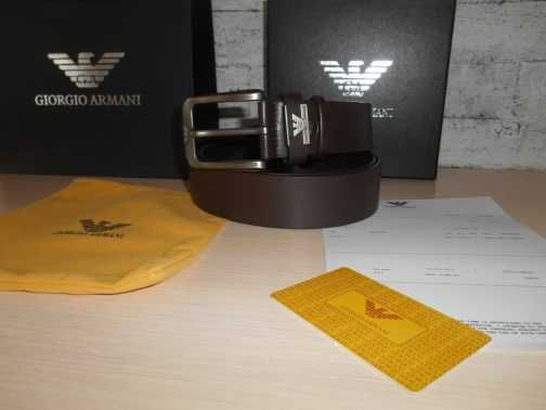 Emporio Armani pasek firmowy, skóra naturalna, Włochy 331