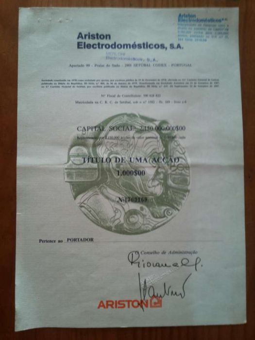 Acções antigas da Ariston
