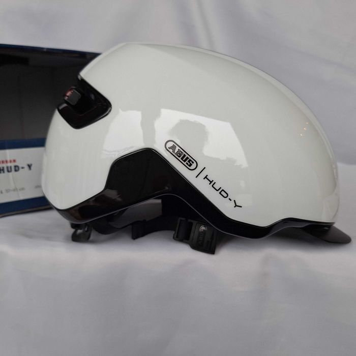 Kask rowerowy Abus Urban Hud-y LED Shiny White L 57-61cm