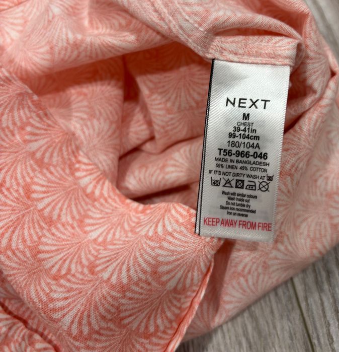 Next M Льняная Мужская рубашка m лён next некст длинным рукавом льна