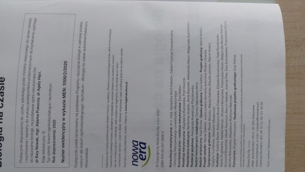 Biologia czasie- podręcznik do kl.2
