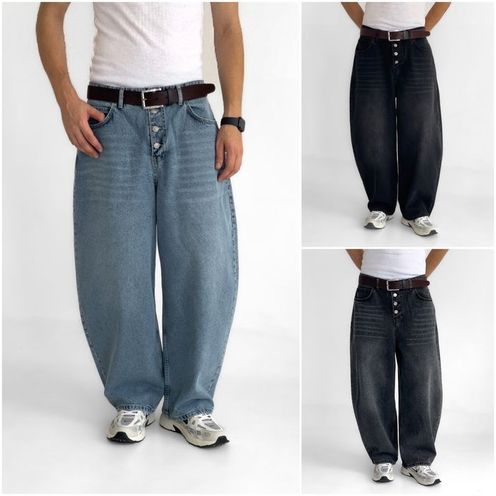 Джинси чоловічі широкі baggy/barrel/balloon jeans, штани баггі | Джинсы багги мужские широкие Джынсы беги стиль 90 х реп ск8 rap sk8 y2k | Розмір L
