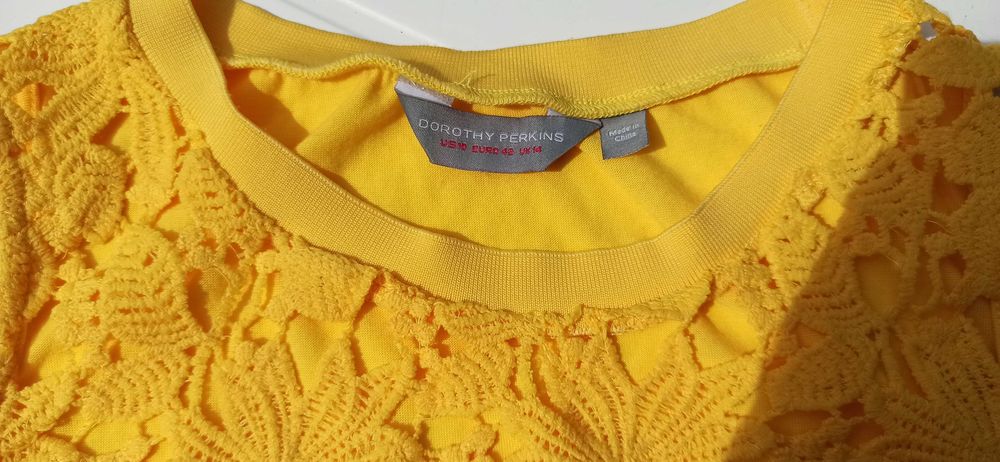 Żółta koronkowa bluzka rozmiar 40 Dorothy Perkins