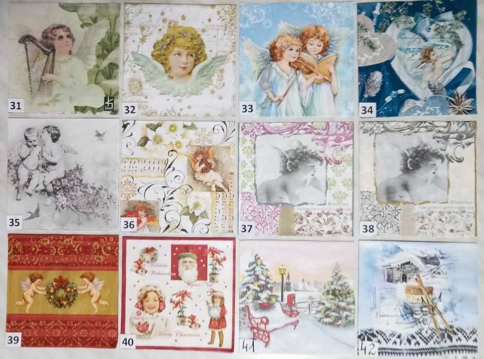 Serwetki decoupage świąteczne, zima, Boże Narodzenie, zestaw E