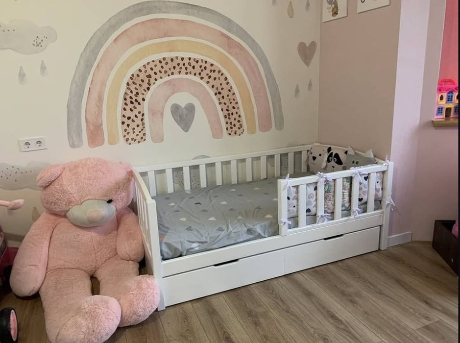 Міцне дитяче ліжко з шухлядами від виробника! Витримує до 150 кг