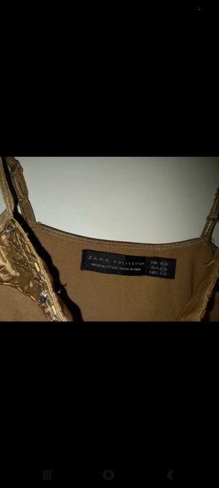 Top bege com missangas, lantejoulas e brilhantes - M -Zara Collection