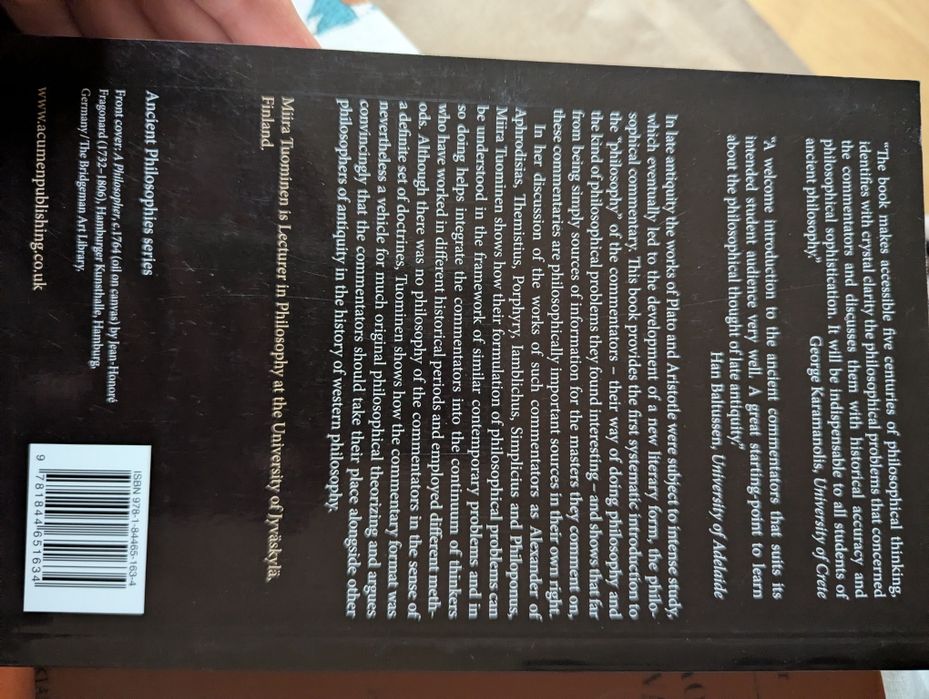 The ancient commentators on Plato and Aristotle