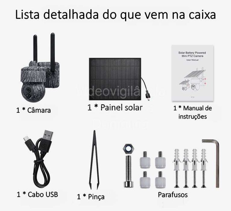 Câmara Solar ‼️ 3MP ‼️ Sem fios ‼️ WiFi ‼️ 4G ‼️ Visão Noturna a Cores