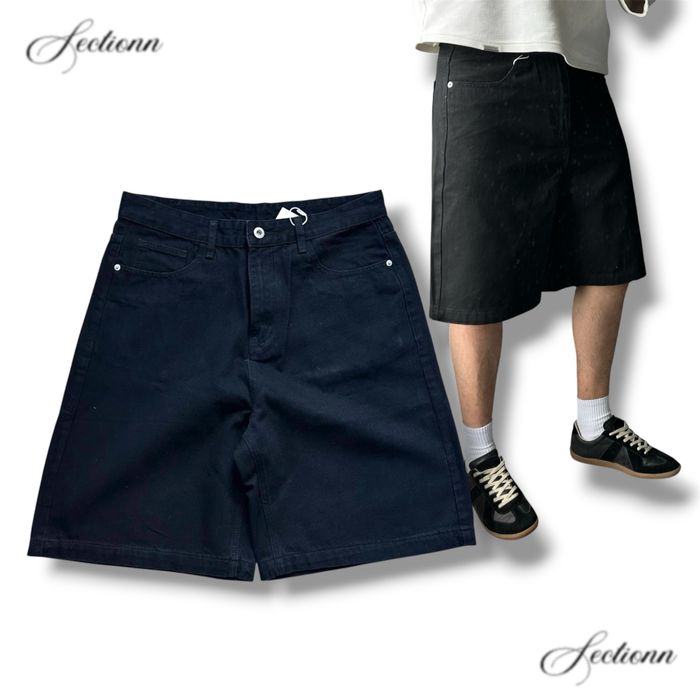 Широкі чорні джинсові шорти baggy oversized sk8 y2k jaded london skater opium rap bootcut flared оверсайз реп базові