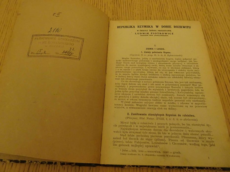 Republika rzymska w dobie rozkwitu Ludwik Piotrowicz 1923 + inne prace