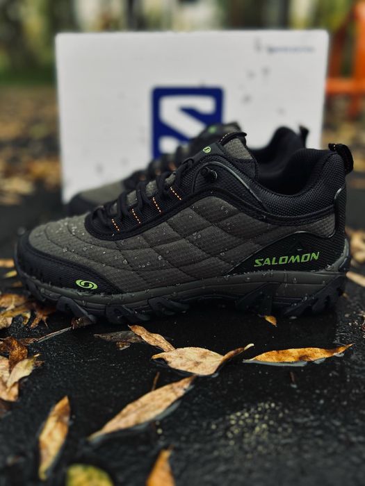 Мужские кроссовки хаки термо salomon Gore-Tex WaterProof  не пропускают воду трекинговые кросовки саламон для дождливой погоды саломон