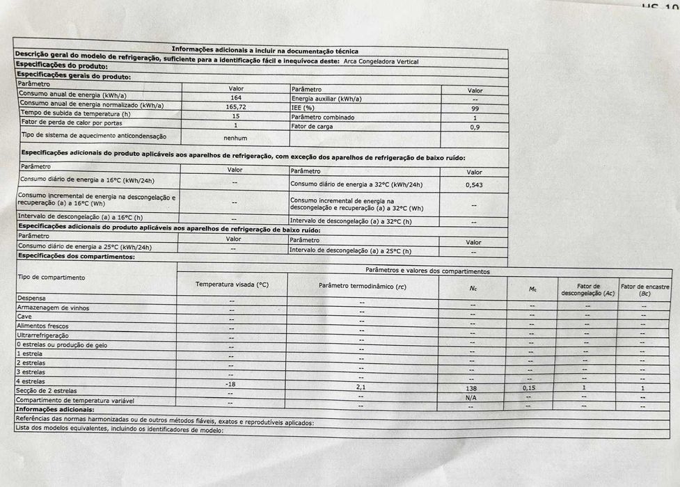 Arca Congeladora Vertical c/ 3 gavetas