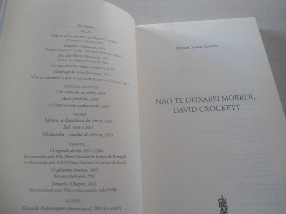 Não te deixarei morrer, David Crockett de Miguel Sousa Tavares