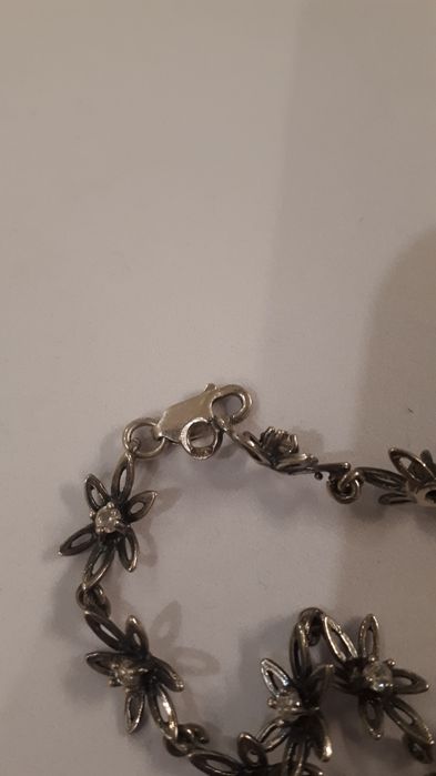 bransoletka srebrna kwiatuszki