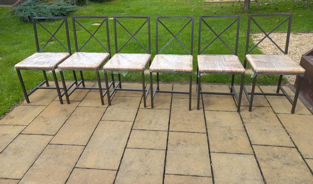 Stół + 6 krzeseł metalowe ikea granas