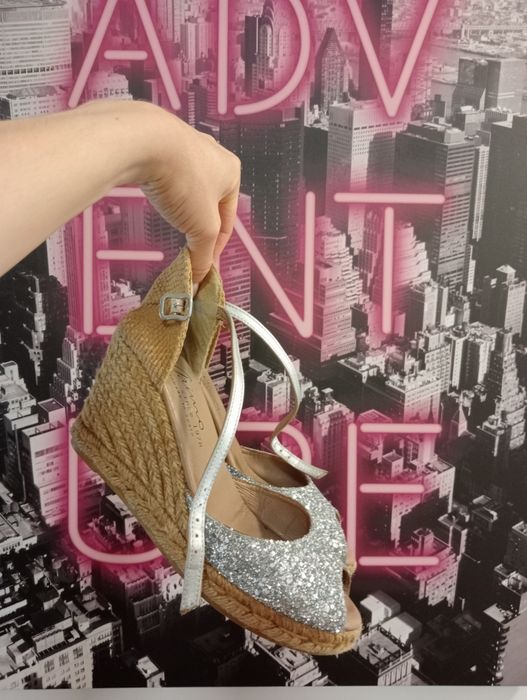 Espadryle z brokatem Gaimo 38