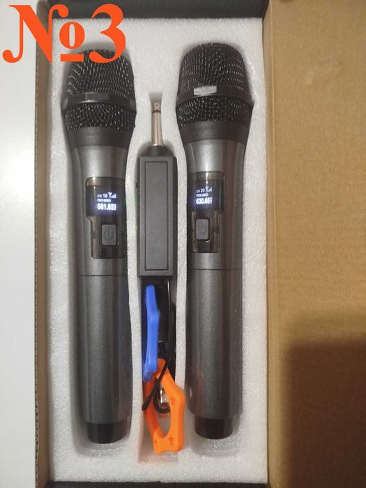 Безпровідні радіо мікрофони бездротові для караоке UHF акумуляторні