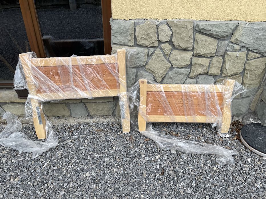 Łóżko drewniane goralskie rzeźbione 80x200