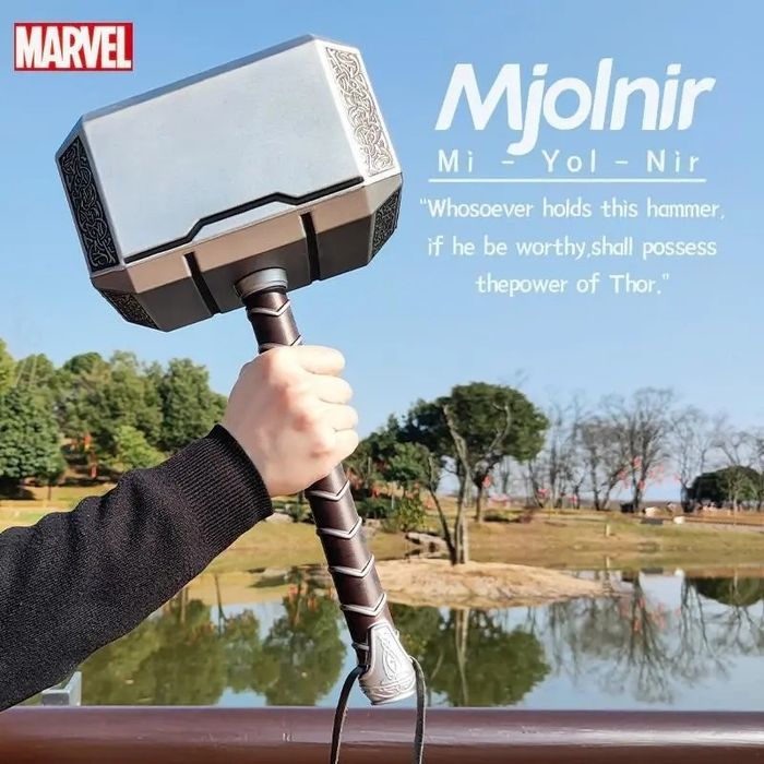 Młot THORa Mjolnir piękny Thor 47 cm duży rdzeń drewniany 24h z Polski