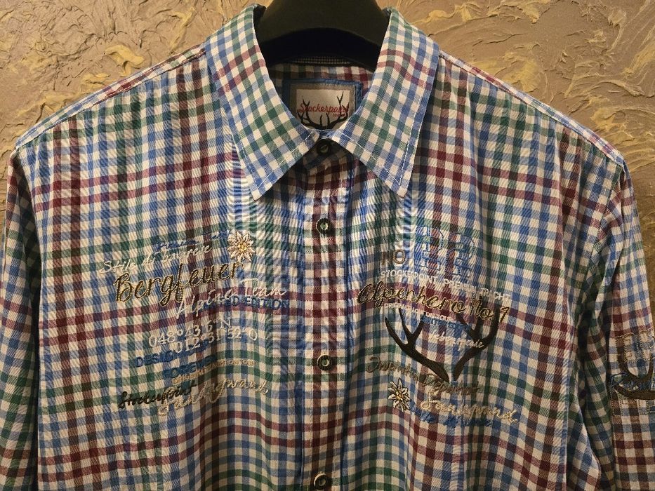 Elegancka myśliwska koszula tyrolska L/XL.