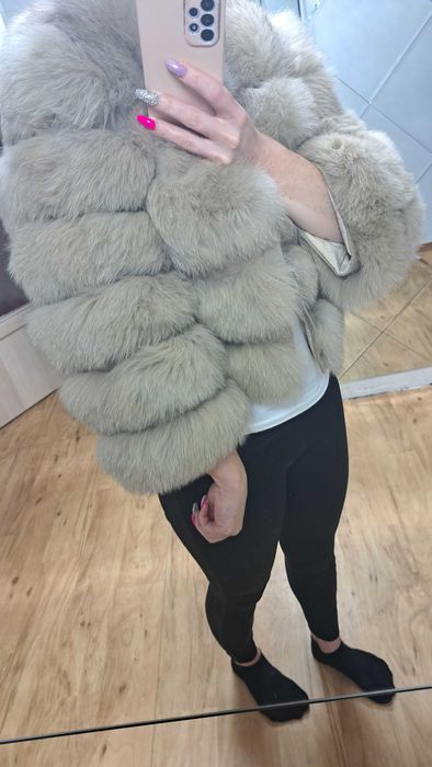 Futro futerko lis jenot naturalne