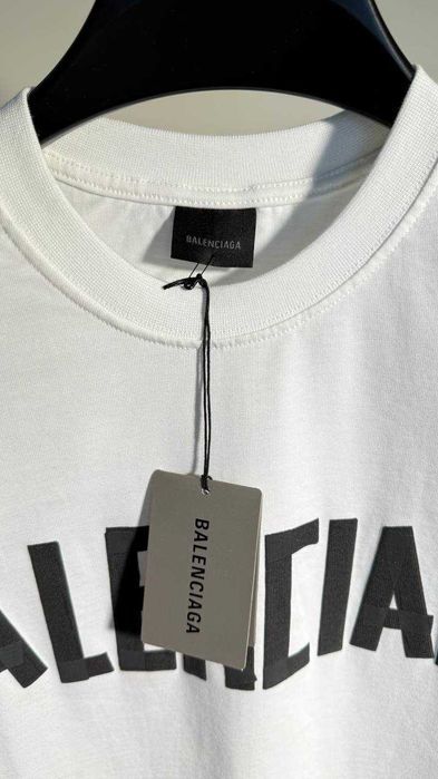 Стильна футболка Balenciaga White оверсайс  унісекс