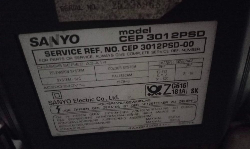 TV Sanyo CEP 3012 PSD + Dispositivo TDT
