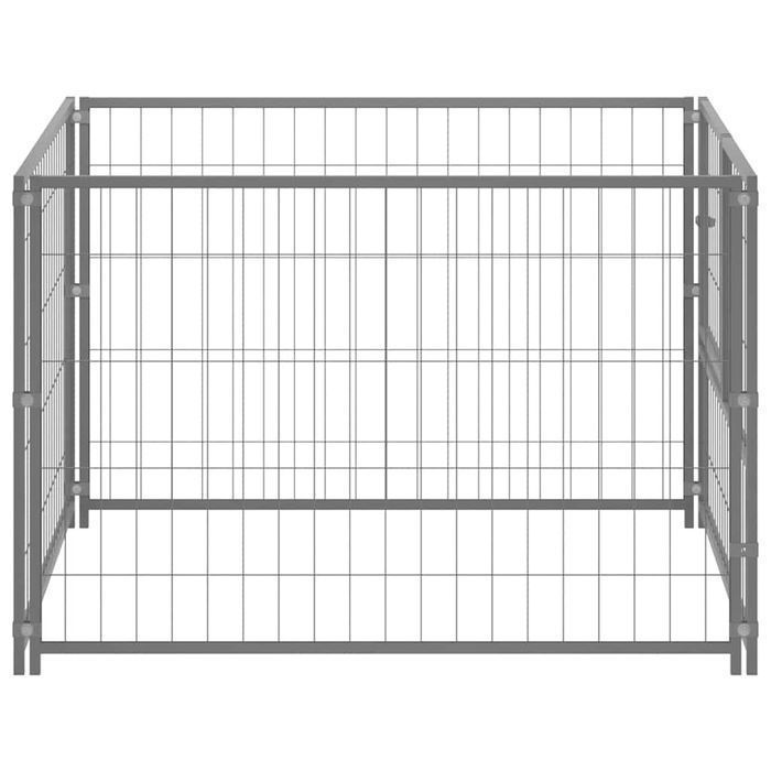 Vidaxl Kojec Dla Psa, Srebrny, 100X100X70 Cm, Stalowy