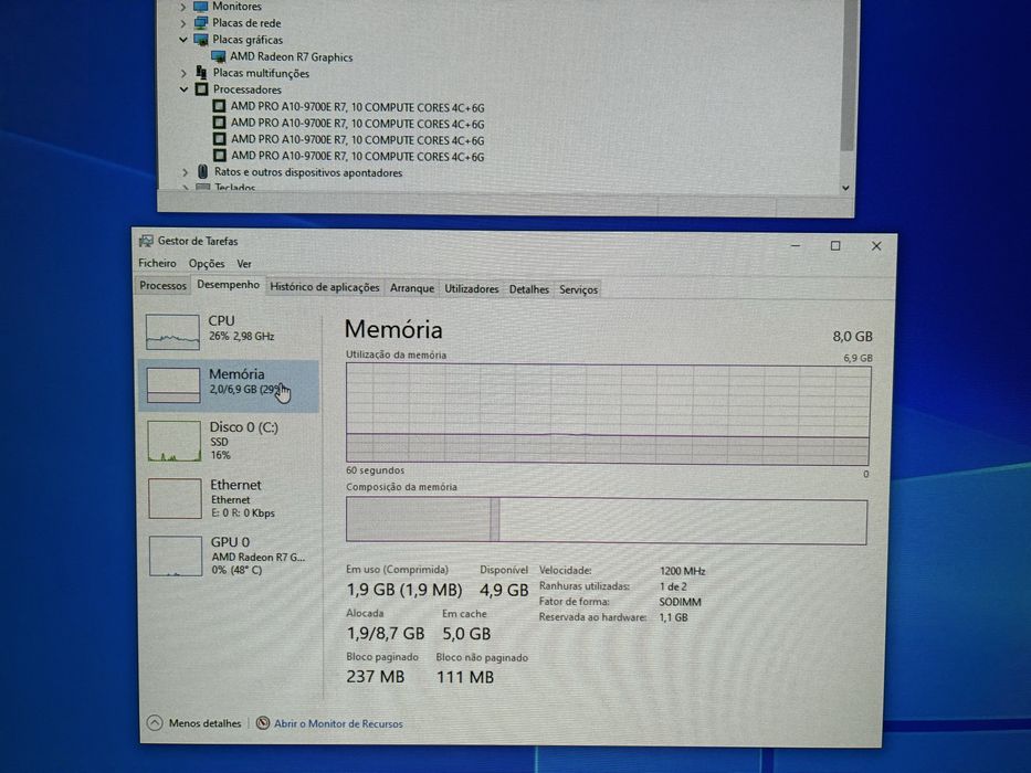 Lenovo M715q / AMD Pro 10 / RAM 8GB / SSD 256GB + HDD 500GB