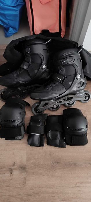 Patins em Linha Adulto FIT100 Preto/Prateado OXELO (40 e 43)