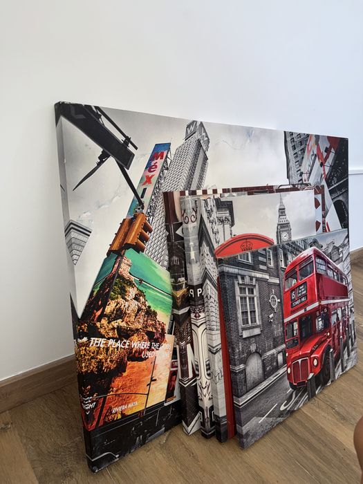 5 Quadros Decorativos – Londres & Nova Iorque