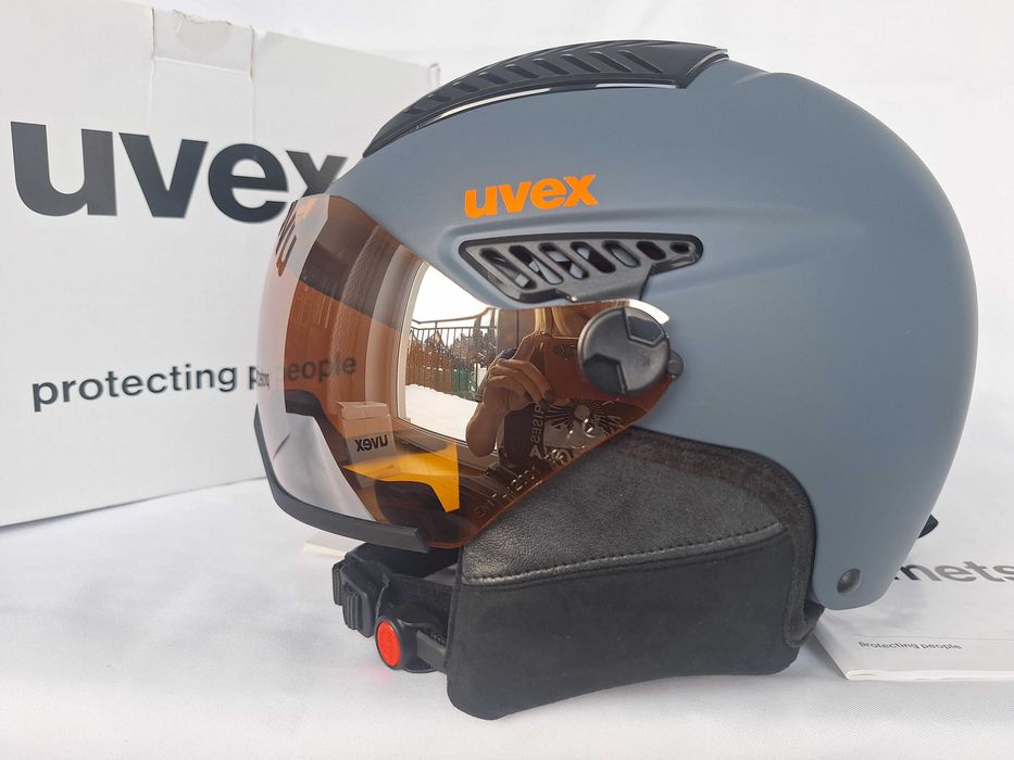 Kask narciarski Uvex HLMT 600 Visor Dark Slate Orange Mat M 55-57cm