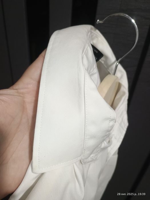 Біла сорочка рубашка на короткий рукав  7-9років.