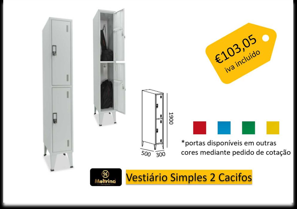 Armários vestiários divididos