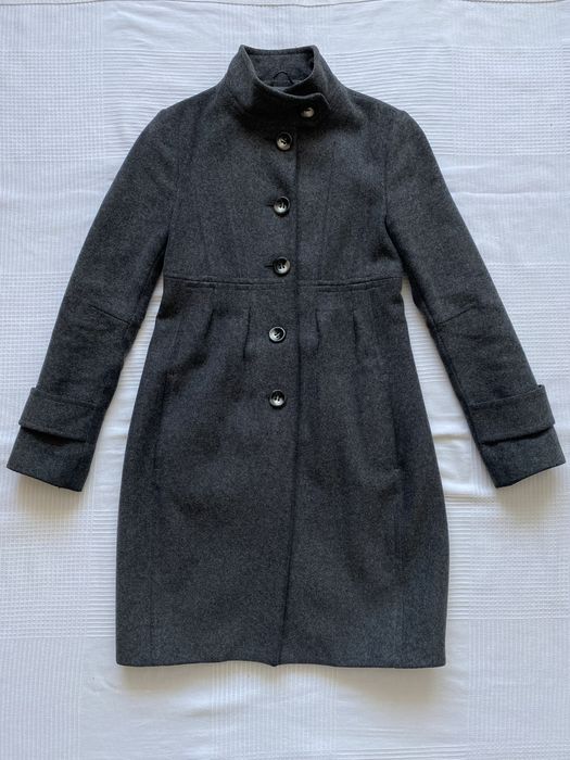 Płaszcz wełniany szary Sisley rozmiar 36