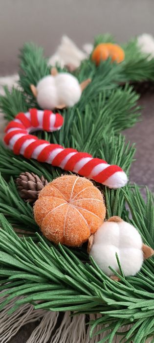 Вінок макраме різдвяний